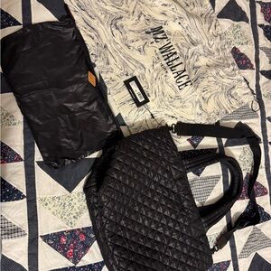 MZ Wallace Metro Tote Deluxe Black Quilted Tote